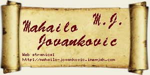 Mahailo Jovanković vizit kartica